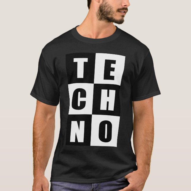 T-shirt Techno music quotes friends (Devant)