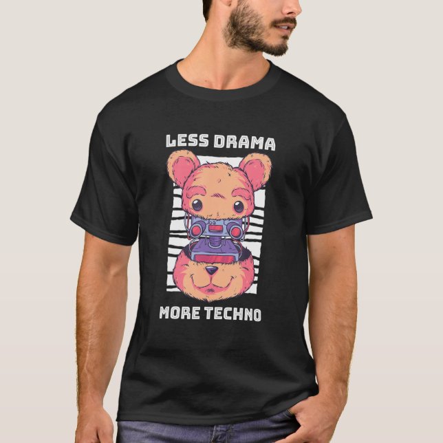 T-shirt Techno Teddy Hardstyle Rave Dj Electro Festival Ra (Devant)