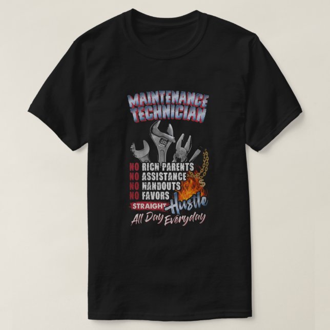 T-shirt Technologie de maintenance Straight Hustle (Design devant)