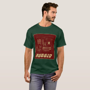 T-shirt technologie rouge et or Carte de circuit Carte