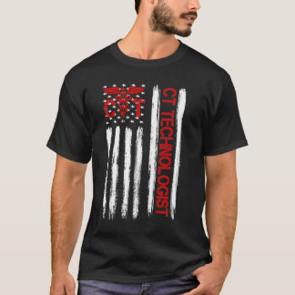T-shirt Technologue américain du drapeau en médecine patri