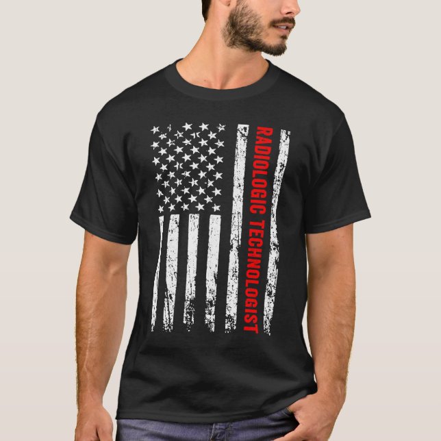 T-shirt Technologue en radiologie du drapeau américain Rad (Devant)