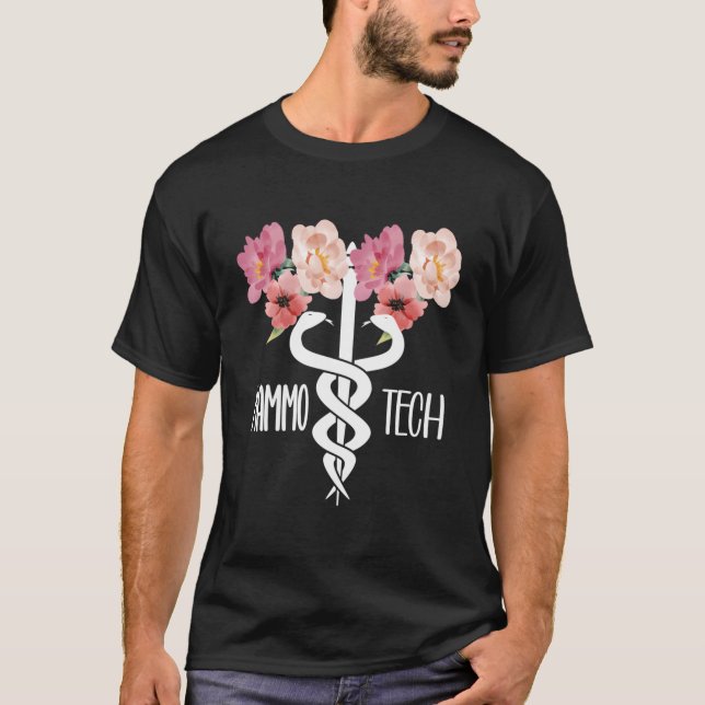 T-shirt Technologue Mammo Tech Caduceus Mammographie (Devant)