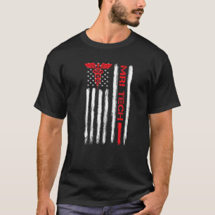 T-shirt Technologue Mri Drapeau Américain Rad Radiologique