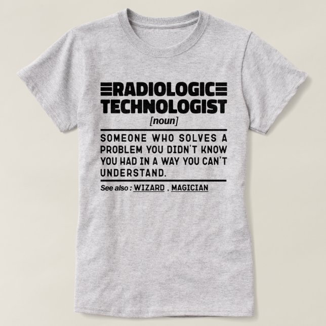 T-shirt Technologue radiologique Noun Examinateur Humour (Design devant)