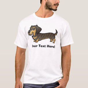 T-shirt Teckel de bande dessinée (wirehair)