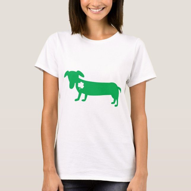 T-shirt Teckel du jour de St Patrick (Devant)