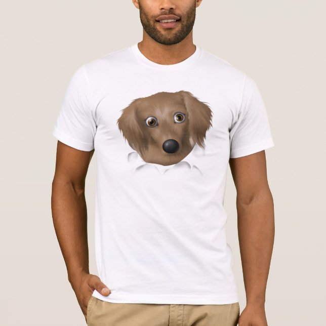 T-shirt Teckel (longs cheveux) éclatant (Devant)