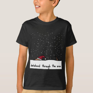 T-shirt teckel par la neige
