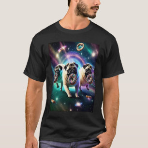 T-shirt Teckels Dans L'Espace Avec Donuts Mignons Garçons