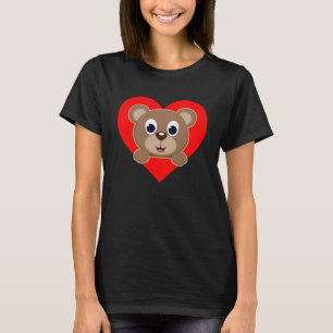 T-shirt Teddy Bear Heart mignonne Valentine's Day Girls G