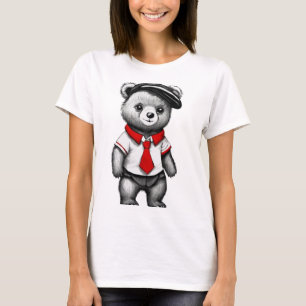 T-shirt Teddy Bear School Uniform Cute Animal design