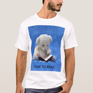 T-shirt Teddy Bear Time to Read Blue Stuffed Animal, ZKOA