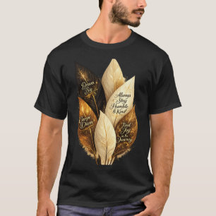 T-shirt Tee à l'esthétique de plume dorée ya