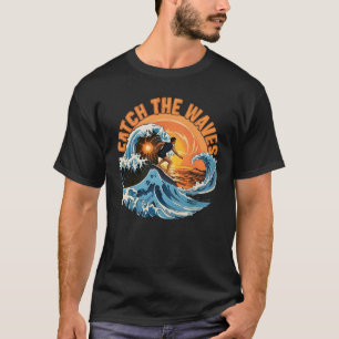 T-shirt Tee Catch The Waves Vintage Ocean Adventure