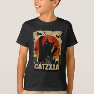 T-shirt Tee Catzilla vintage - Chaton Et Chat Drôle
