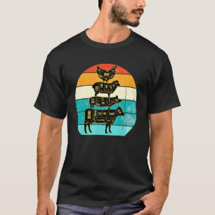 T-shirt Tee Chemises Animaux de Ferme Rétro Vintage Vache