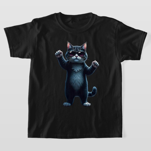 T-shirt Tee Cool Cat Rock Dancer | Cadeau de musique d'ani (Poser)