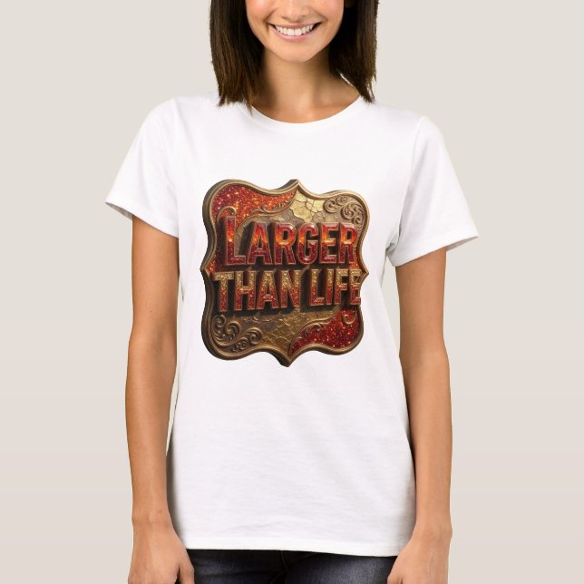 T-shirt Tee Cool Orange LARGER THAN LIFE (Devant)