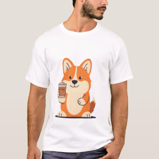 T-shirt Tee Corgi Patrol Café Matin