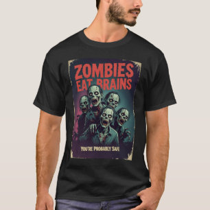T-shirt Tee de cinéma Zombie vintage - Humour des cerveaux