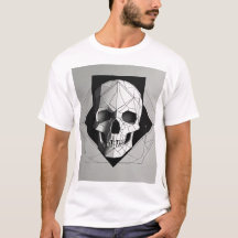 Tee de crâne géométrique minimaliste - Edg Sci-Fi