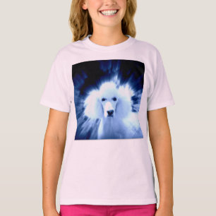 T-shirt Tee de fille au caniche blanc
