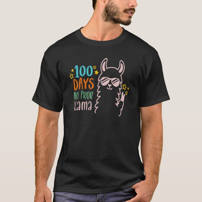 T-shirt Tee drôle Llama 100 Jours sans prob (Devant)