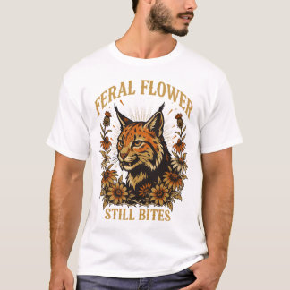 T-shirt Tee Fleur Féroce Mordant encore Lynx Nature