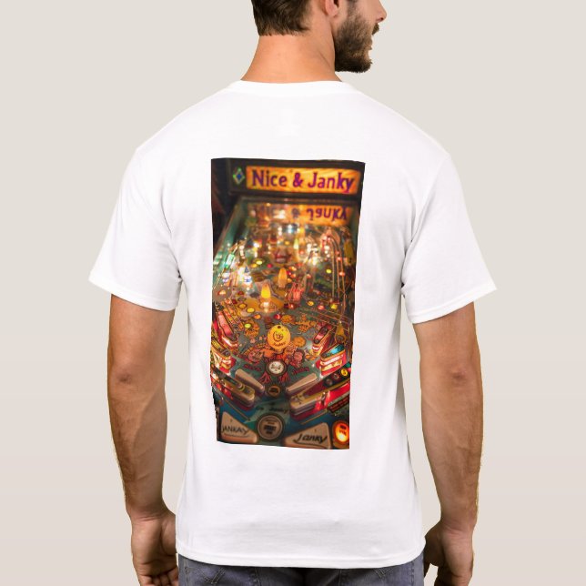 T-shirt Tee graphique de la machine à Pinball rétro (Dos)