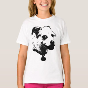 T-shirt Tee graphique de mélange de Terrier de gros plan