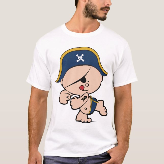 T-shirt Tee graphique pirate pour enfants (Devant)