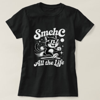 T-shirt Tee graphique "Toute la vie" avec chat qui court