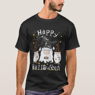 T-shirt Tee Happy Halloween Drôles de Chats Gnome Amateurs