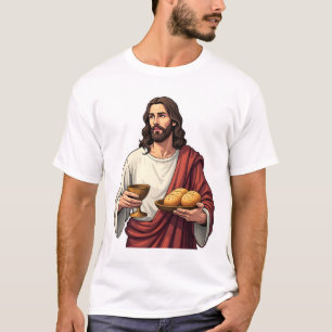 T-shirt Tee Jésus Pain Vin Gravure Vintage 2