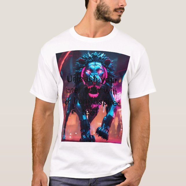 T-shirt Tee Lion Gravant : Embrassez Votre Côté Sauvage ! (Devant)