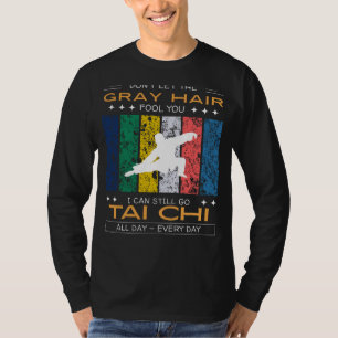 T-shirt Tee pour passionné de Tai Chi - Cheveux gris, mouv
