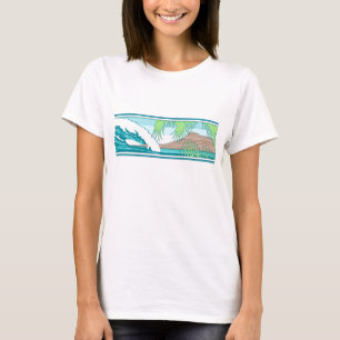 T-shirt Tee-shirt Ala Moana Diamond Head Hawaiian Surf Sig