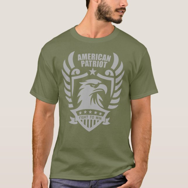 T-shirt Tee-shirt American Patriot - Vert de combat (Devant)