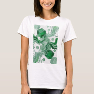 T-shirt Tee-shirt avec déclaration d'art abstrait vert acc