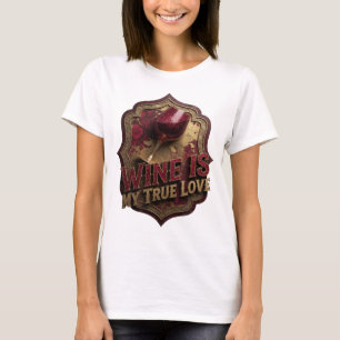 T-shirt Tee-shirt avec la déclaration « Crisp Gold WINE IS