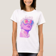Tee - shirt avec l'image du visage portant des lun