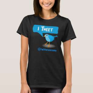 T-shirt tee - shirt bleu de dames d'oiseau de