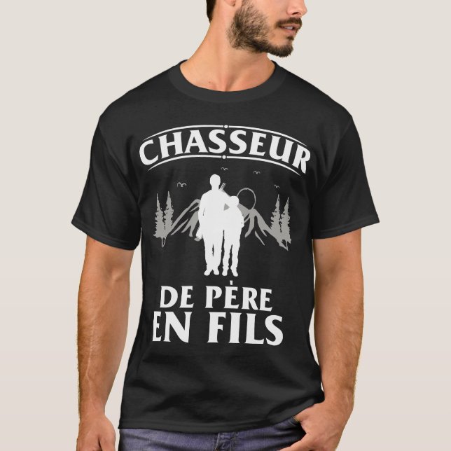 T-shirt Tee - shirt Chasse Chasseur De Père en Fils Cadeau (Devant)