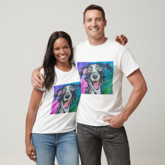 T-SHIRT TEE-SHIRT CHIEN HEUREUX