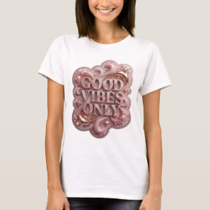 T-shirt Tee-shirt Classic Gold GOOD VIBES ONLY