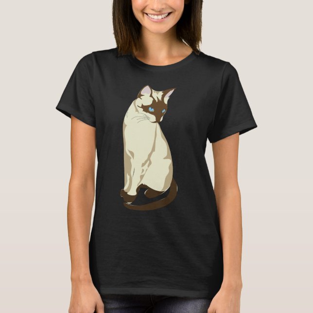 T-shirt Tee - shirt de chat de Siamese (Devant)
