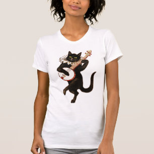 T-shirt tee - shirt de chat musical vintage