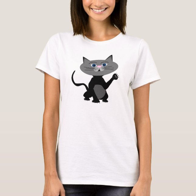 T-shirt Tee - shirt de chat noir (Devant)
