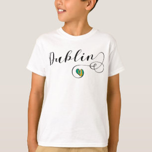T-shirt Tee - shirt de coeur de Dublin, Irlande